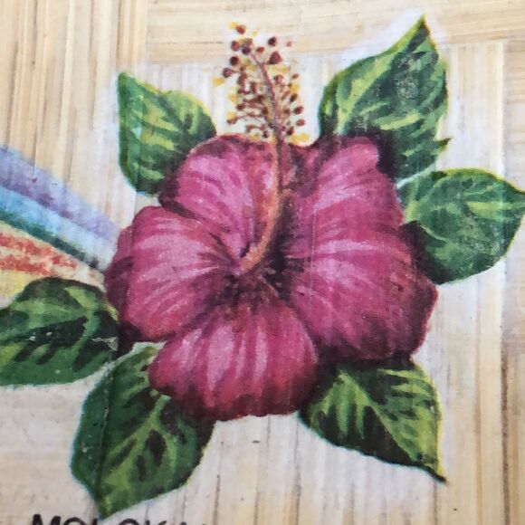 Hawaiian 🌺 Islands 🏝 Handpainted Palm 🌴 Frond Plate 70s vibrant retro vibe - Picture 14 of 17